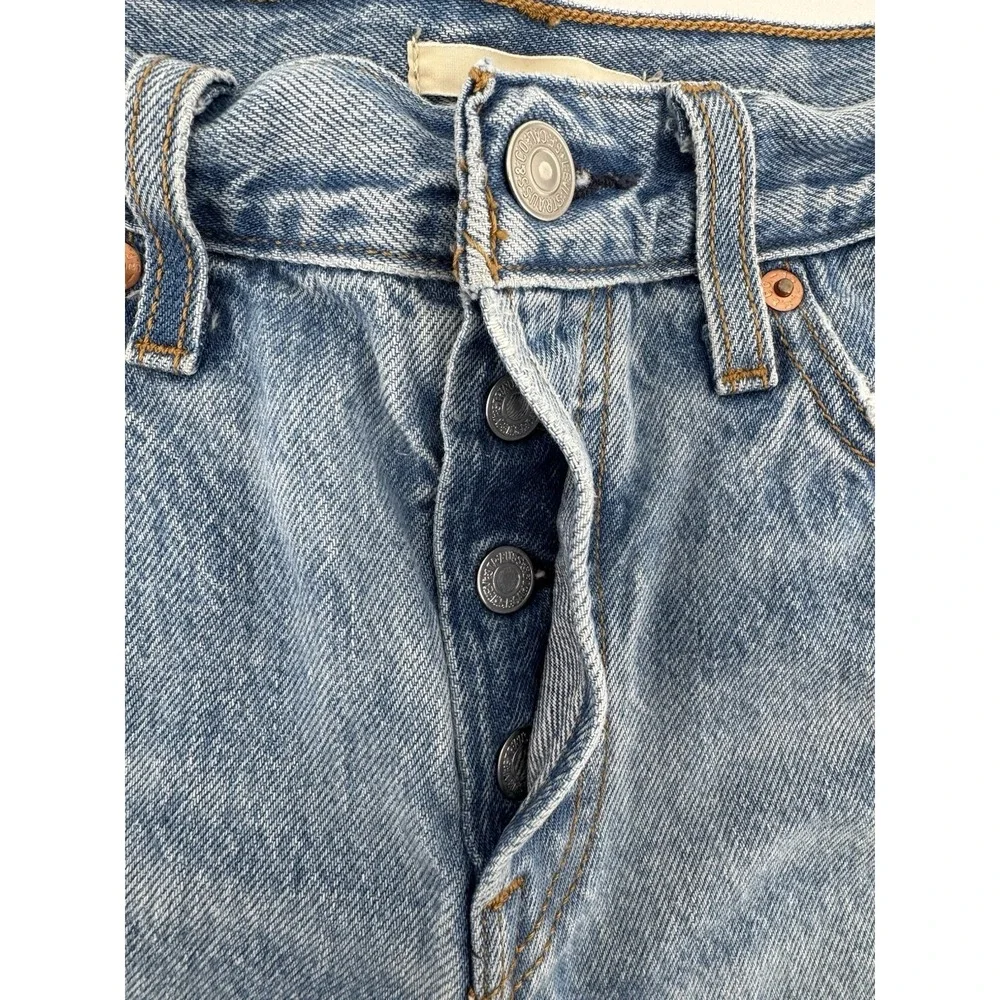 Levi's Wedgie Women's High Rise Cut Off Blue Denim Shorts Button Fly Size 26W